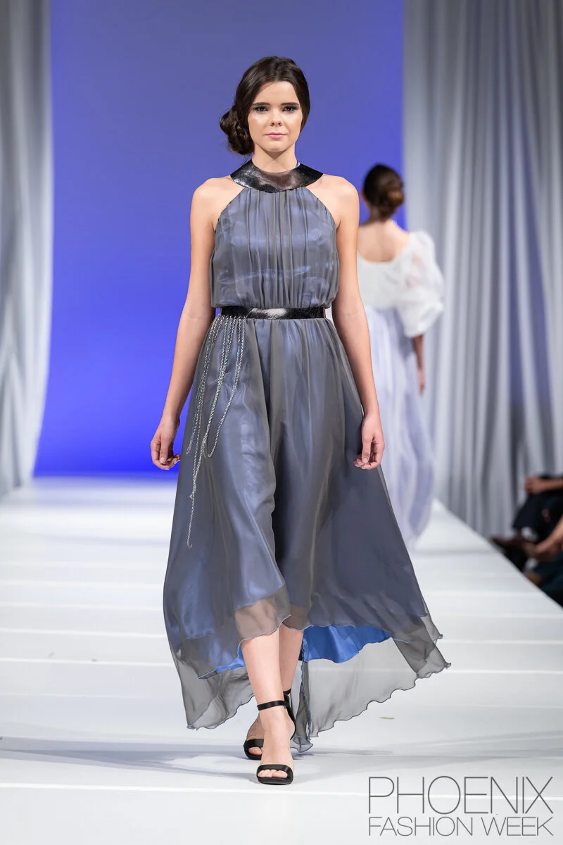 Halter Dress - Sky Blue/ Gray - SS20-03 