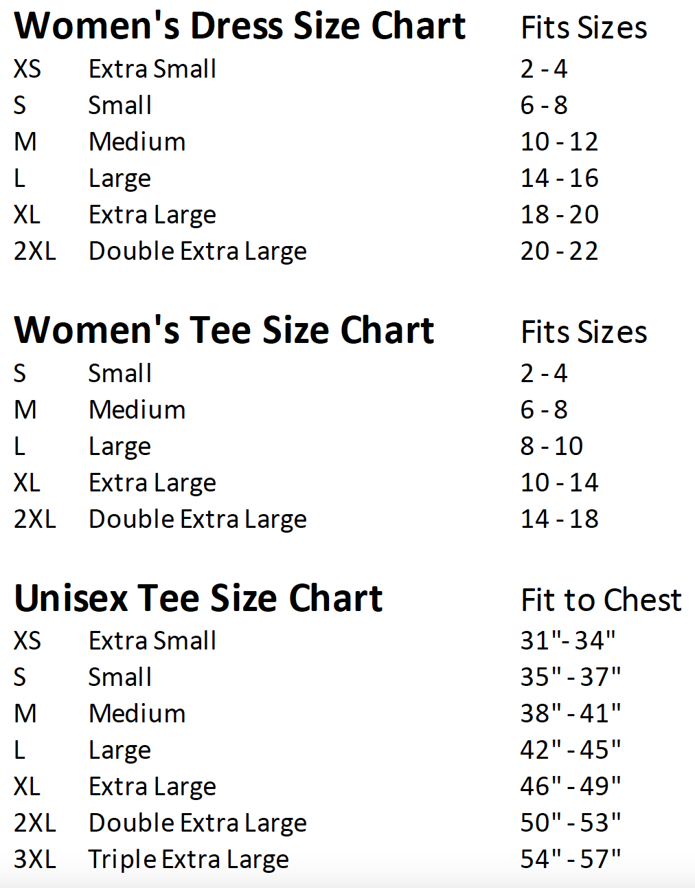 how to measure dress size chart