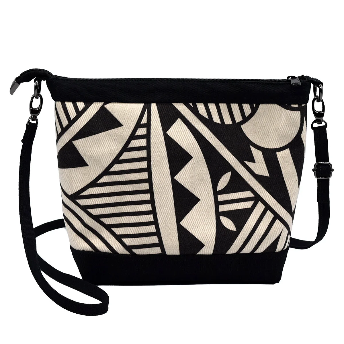 Rain Canvas Crossbody - Black and White