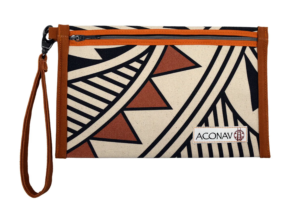 Lighting Canvas Wristlet - Black, White, &amp; Orange