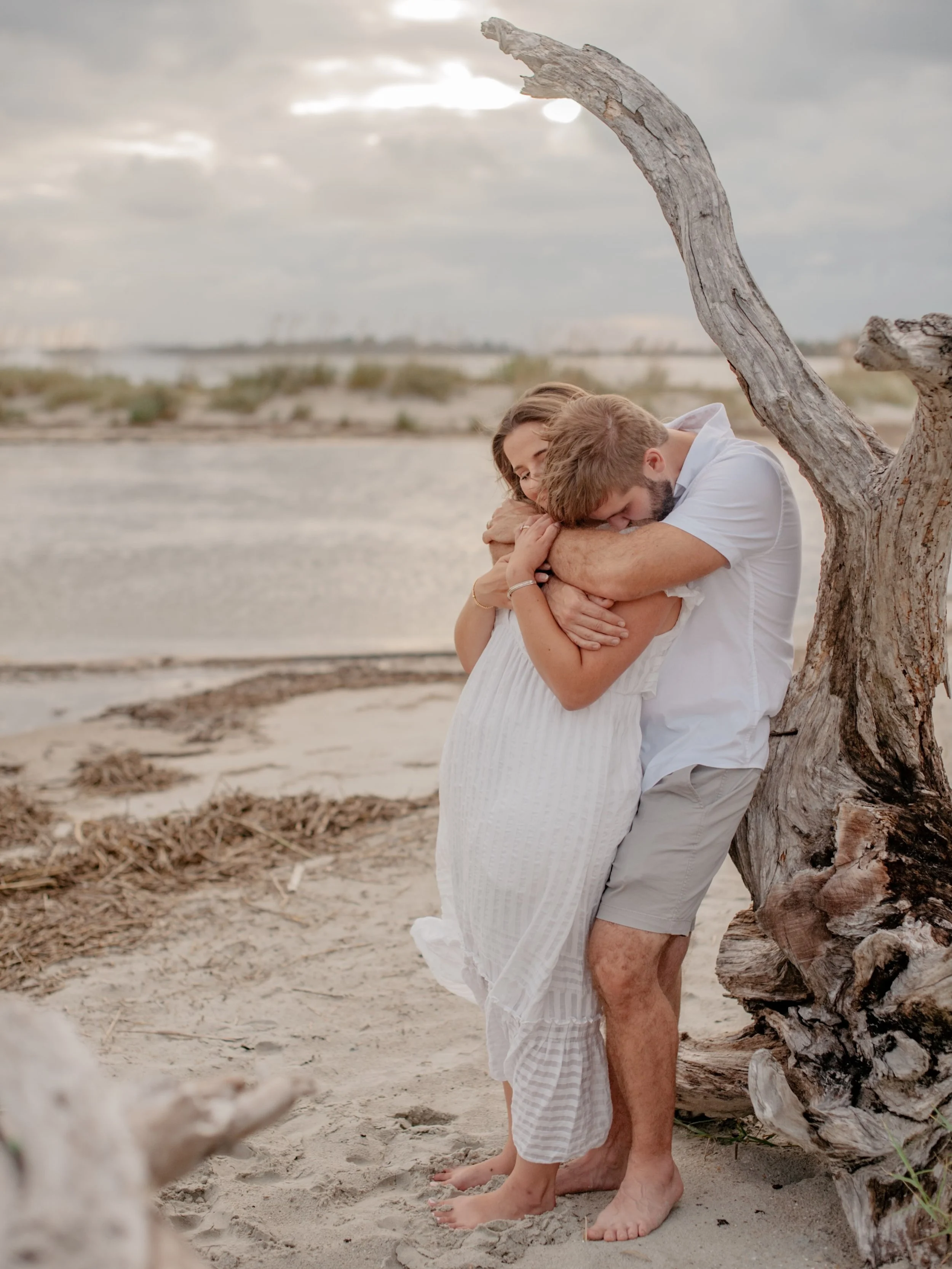 Emma &amp; Josh&mdash; a sweet, sweet honeymoon session. Had a blast with these two despite the huge swell &amp; high tides coming from tropical storm Dolly! Thank you guys 🥹🤍