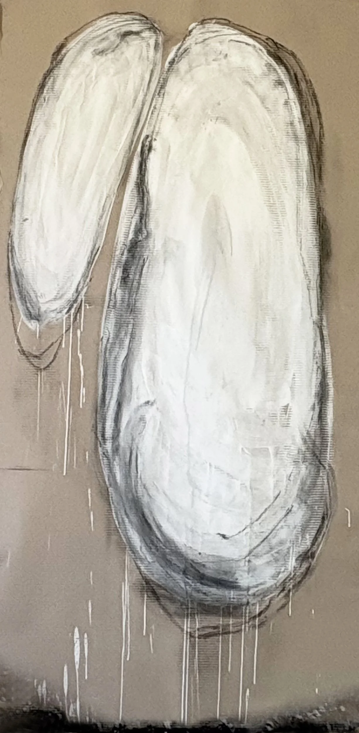 Stones No. 1  Mixed media on paper 70”x 32”  2025