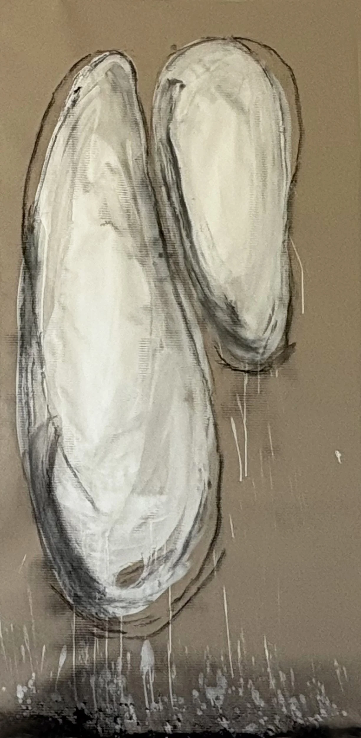 Stones No. 3  Mixed media on paper 70”x 32”  2025