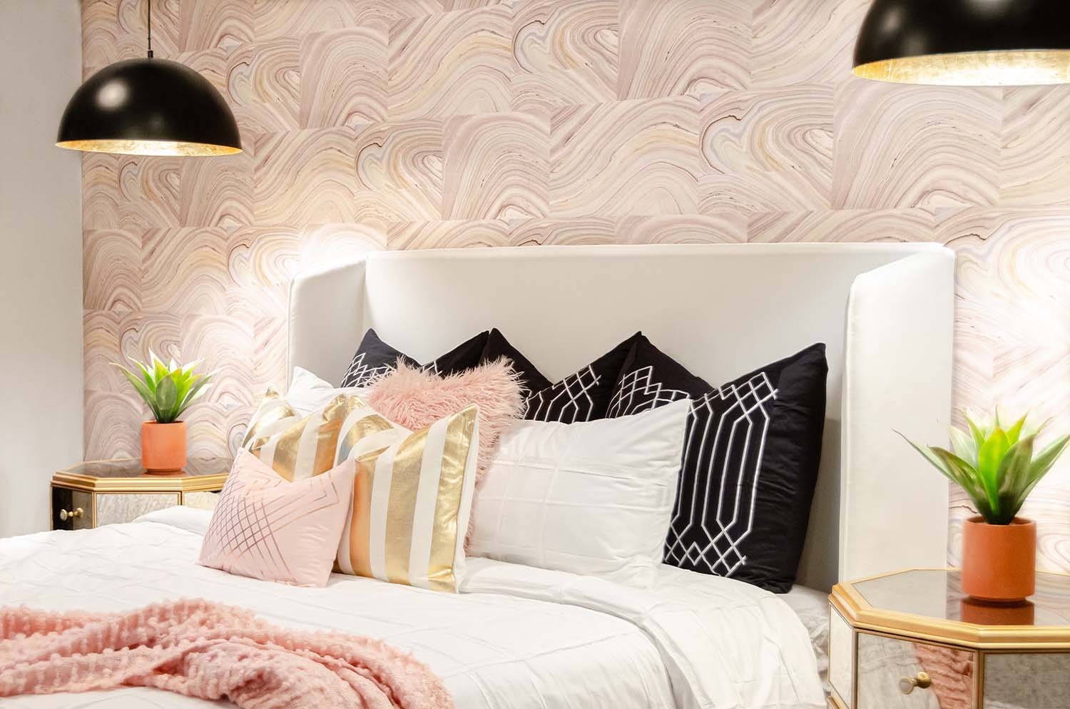 Pretty in Pink, Black, & Gold Bedroom Design — Kevin Twitty Interiors