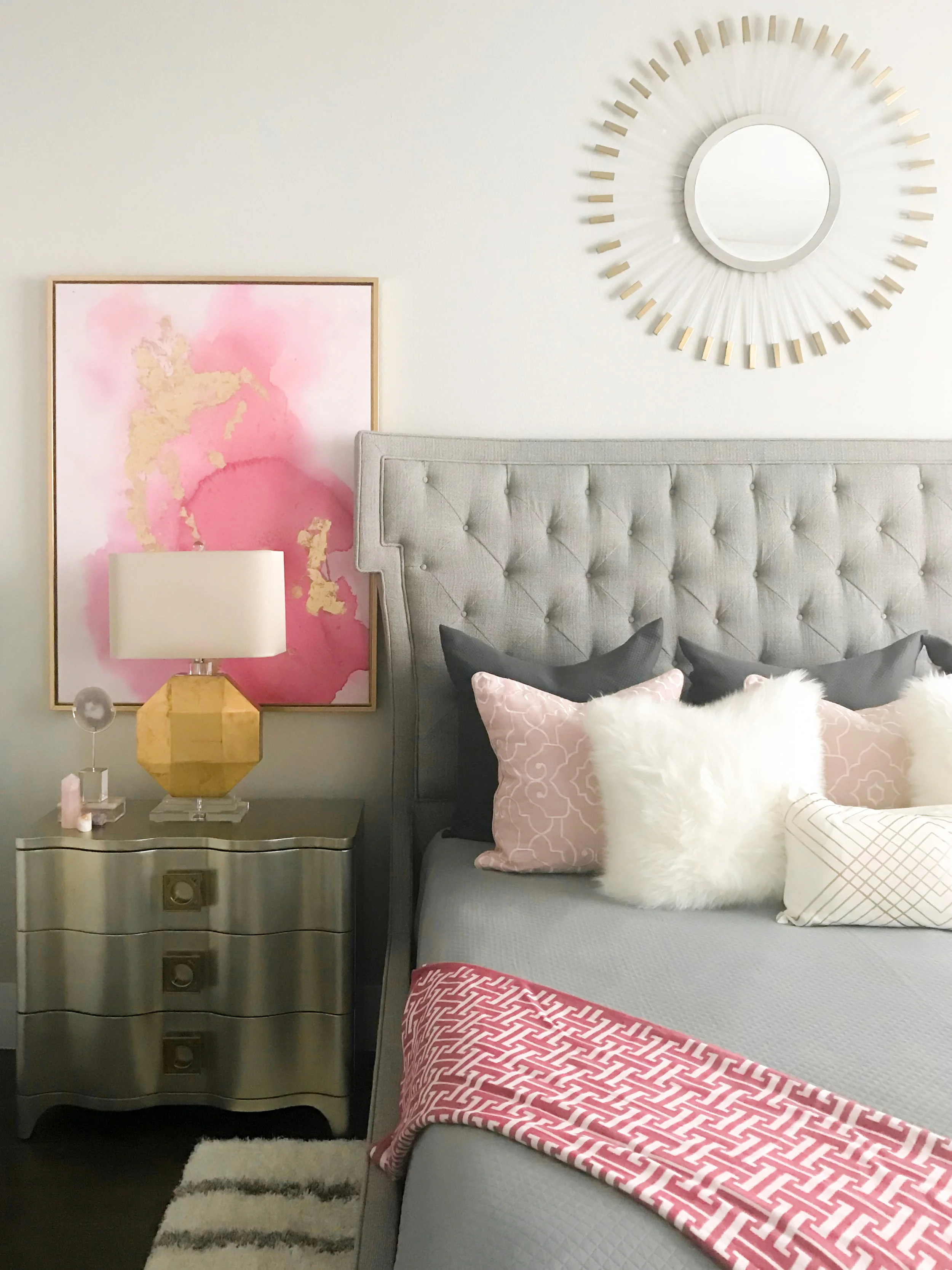Freshly finished master bedroom design for a town home in Plano Legacy West, Texas