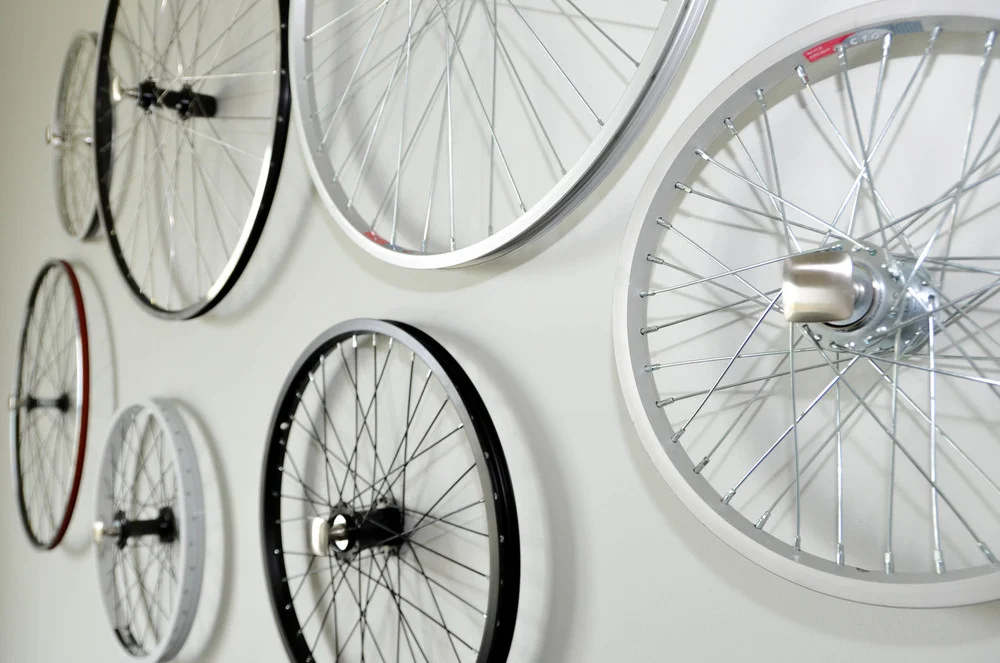 DIY bicycle wheel wall sculpture art