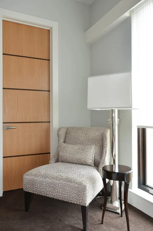 Patterned metallic silver fabric chair