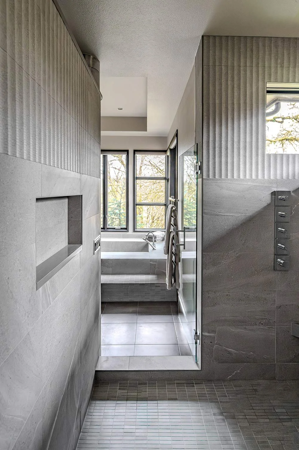 Japandi primary bathroom walk in shower