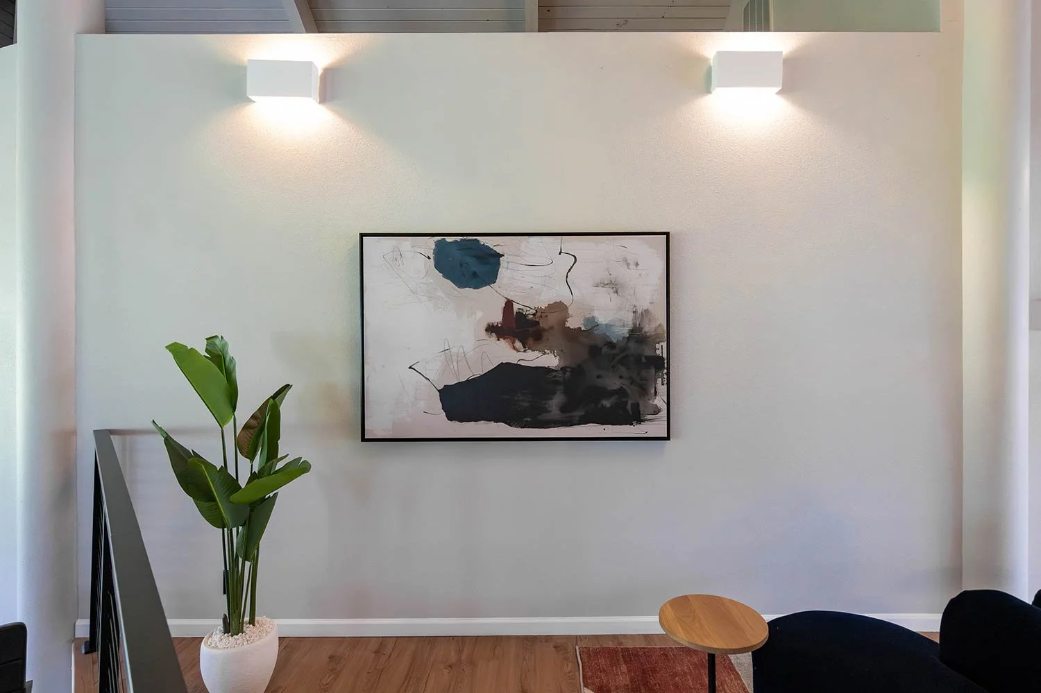 large artwork in clubhouse area