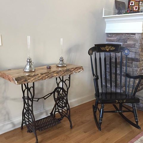 Maple Live Edge Sewing Machine Table
