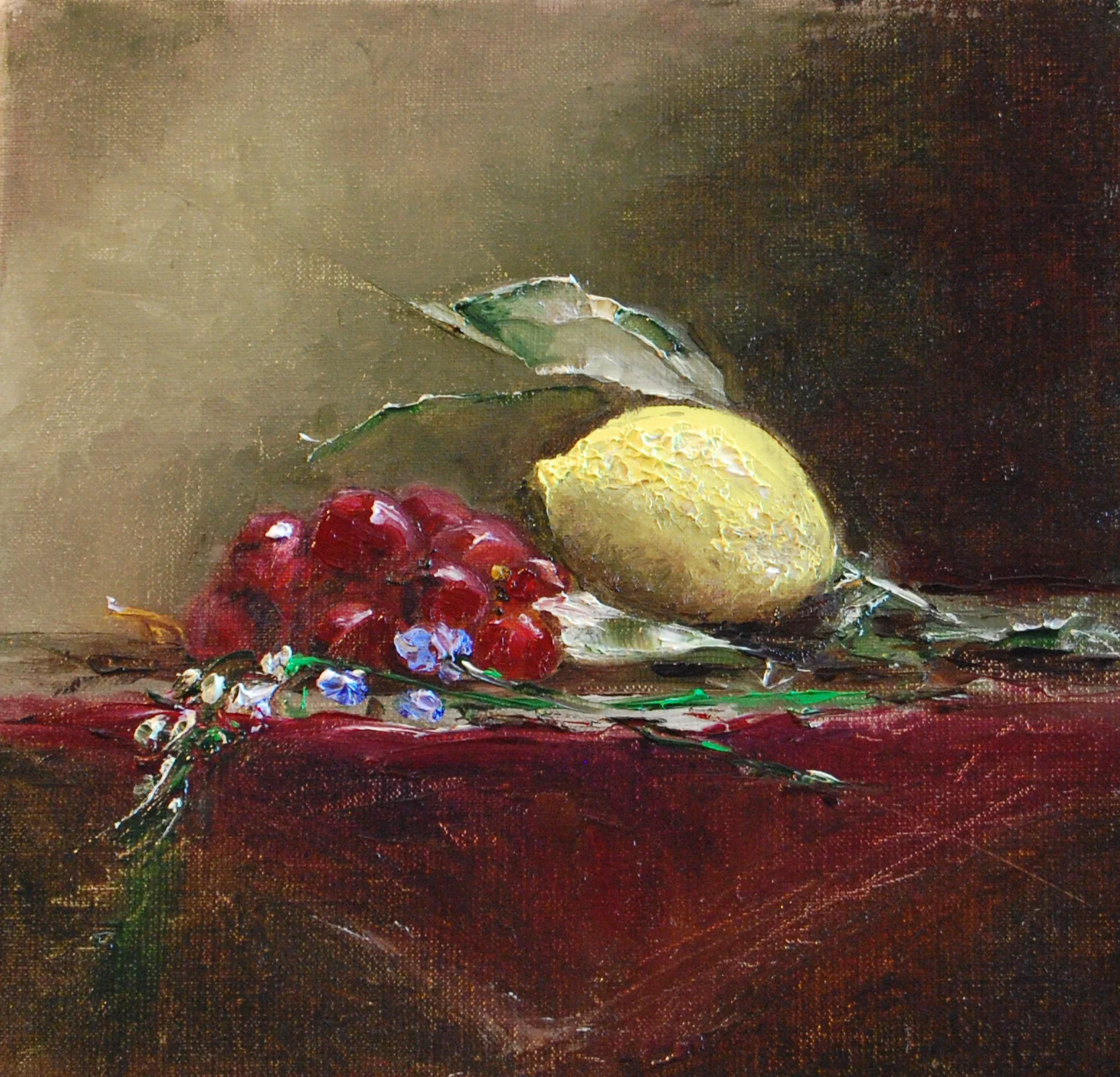 "Still life with lemon and raisins", 2013