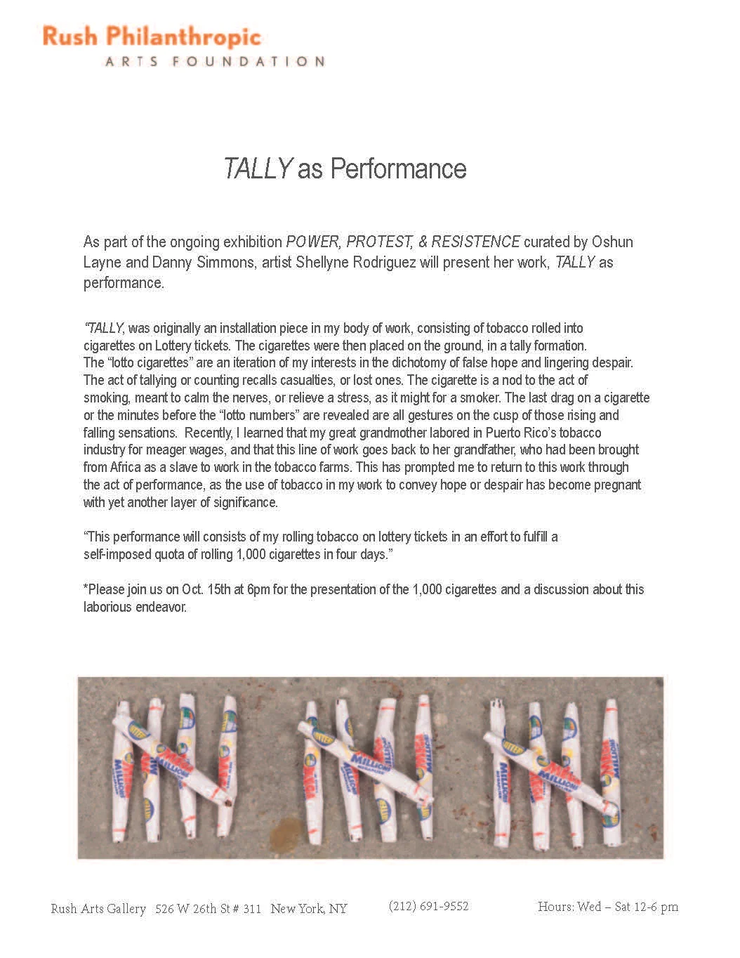 TALLY as performance