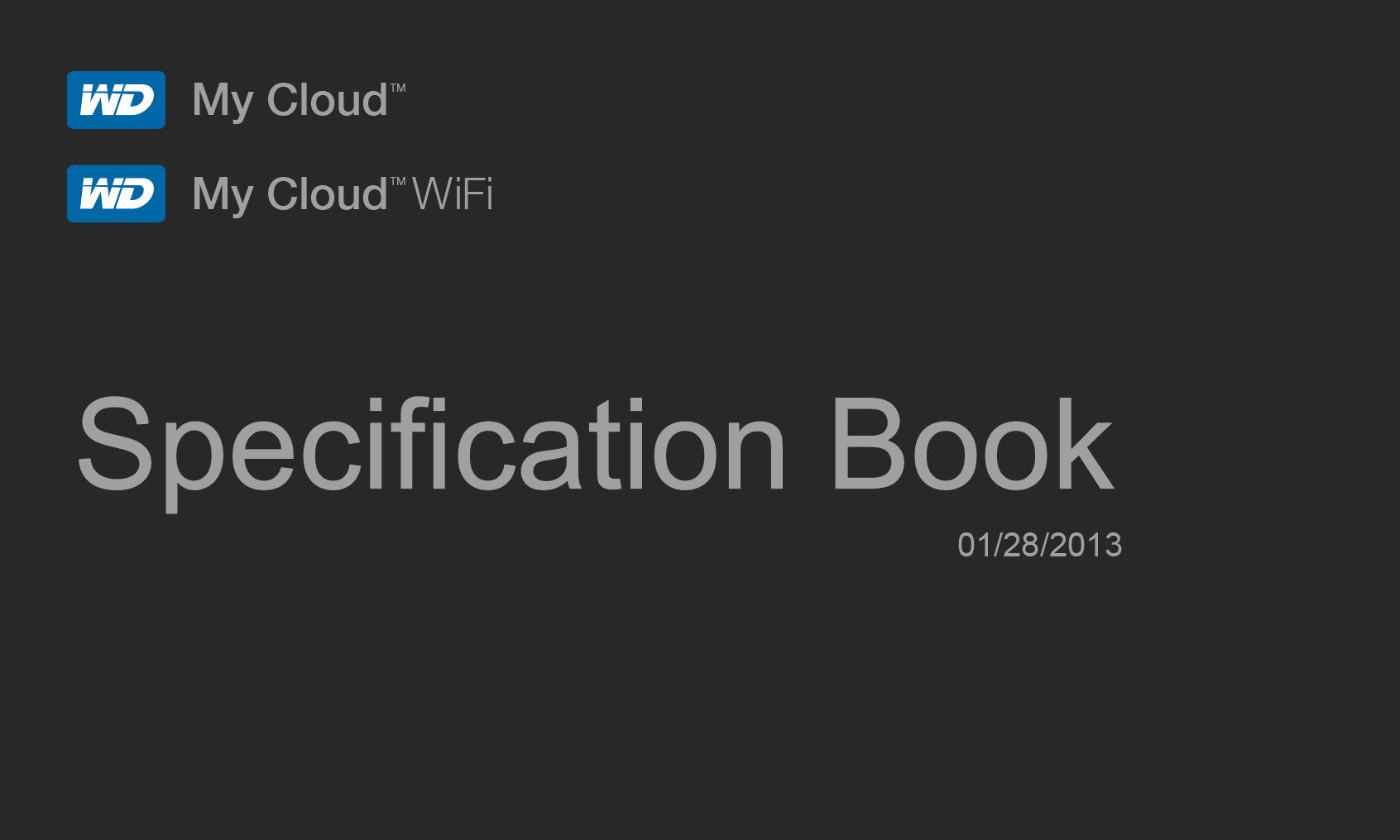 Western Digital / My Cloud / Spec Book