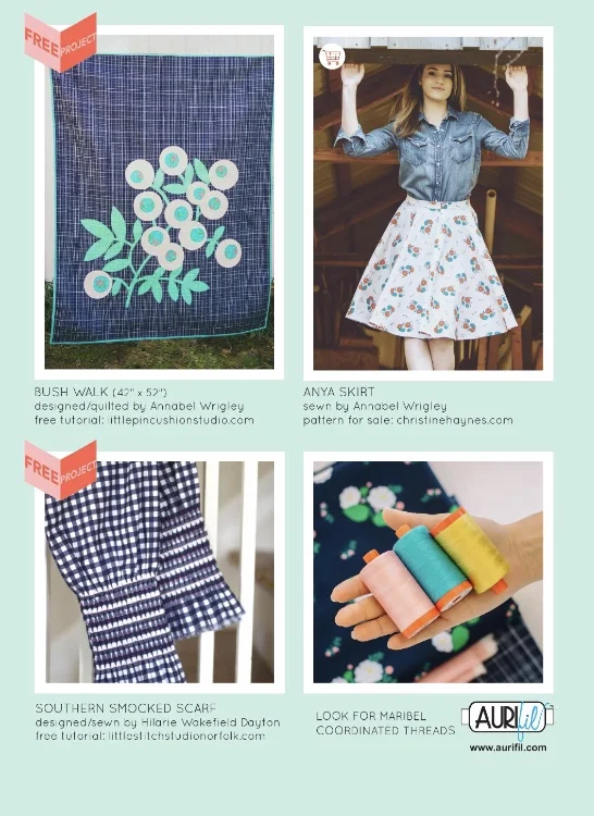 This tutorial was featured in the Windham Fabrics Lookbook for Annabel Wrigley's Maribel Line