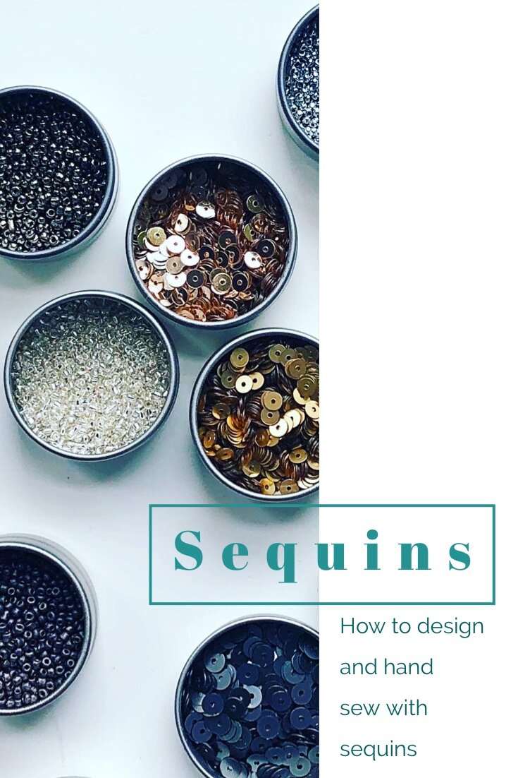 Sewing with sequins, Stitching sequins by hand, HOW TO HAND SEW SEQUINS. —  Blog