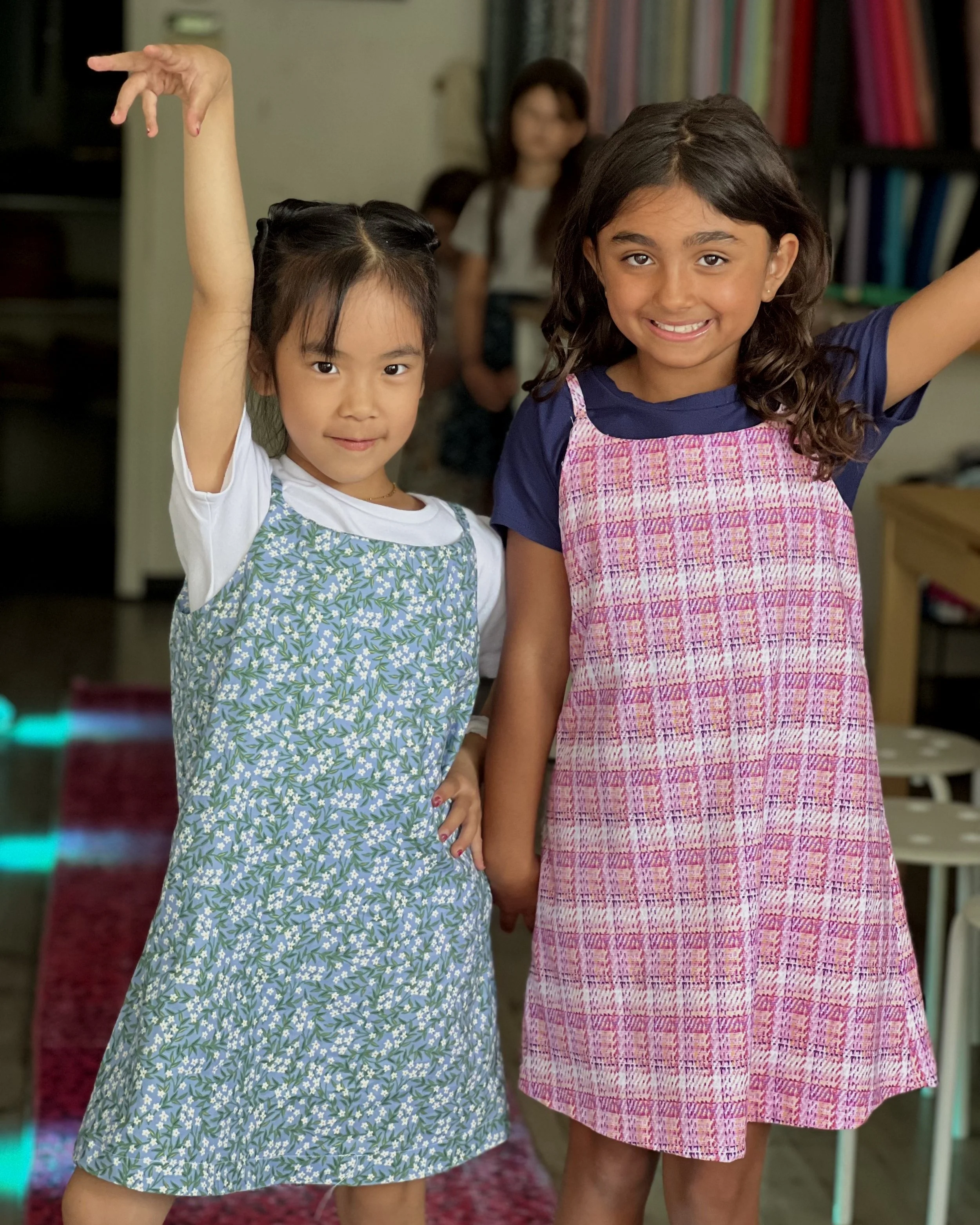 Young girls in a Fashion Show at Little Stitch Studio in Norfolk, VA