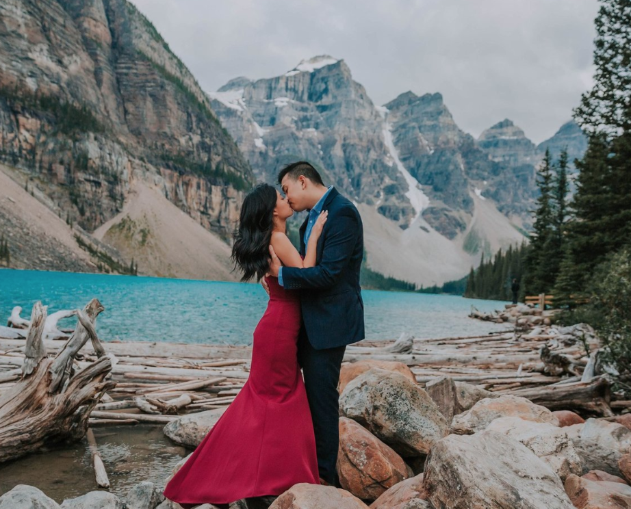 JACK + DIANA | MORAINE LAKE ENGAGEMENT PHOTOS | BANFF PHOTOGRAPHER
