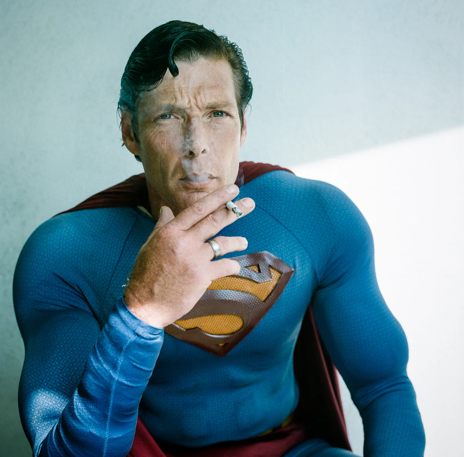 Superman smoking by Flavio Scorsato