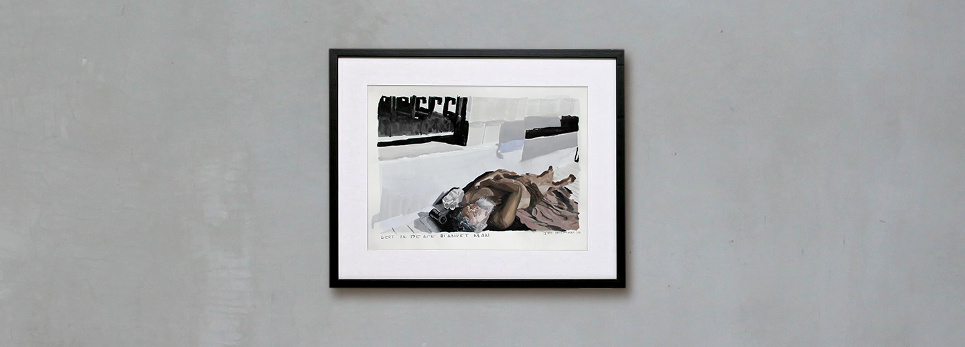 joe_helmore_contemporary_painting_wellington_rest_in_peace_blanket_man_photo.jpg