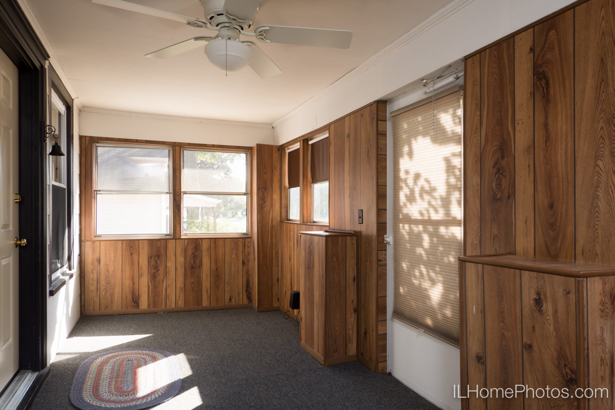 Interior front porch photograph for real estate in Bloomington, IL :: Illinois Home Photography by Michael Gowin, Lincoln, IL