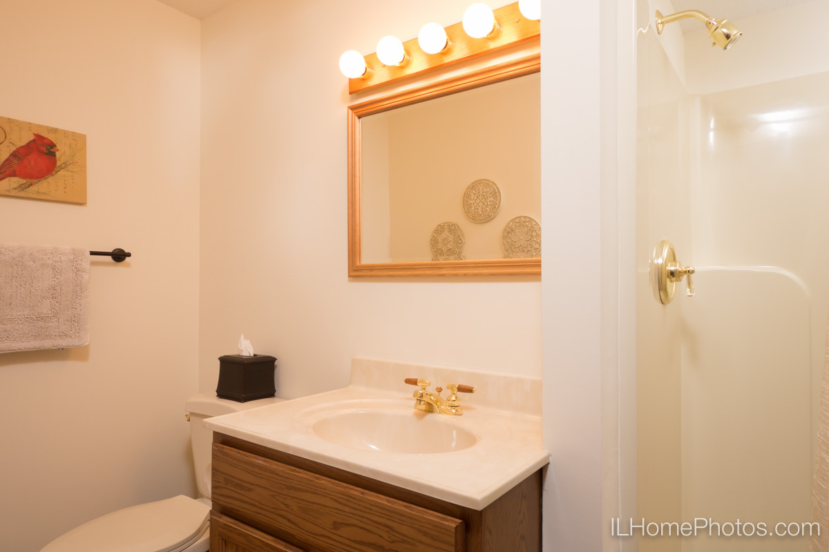 Interior bathroom photograph for real estate in Elkhart, IL :: Illinois Home Photography by Michael Gowin, Lincoln, IL