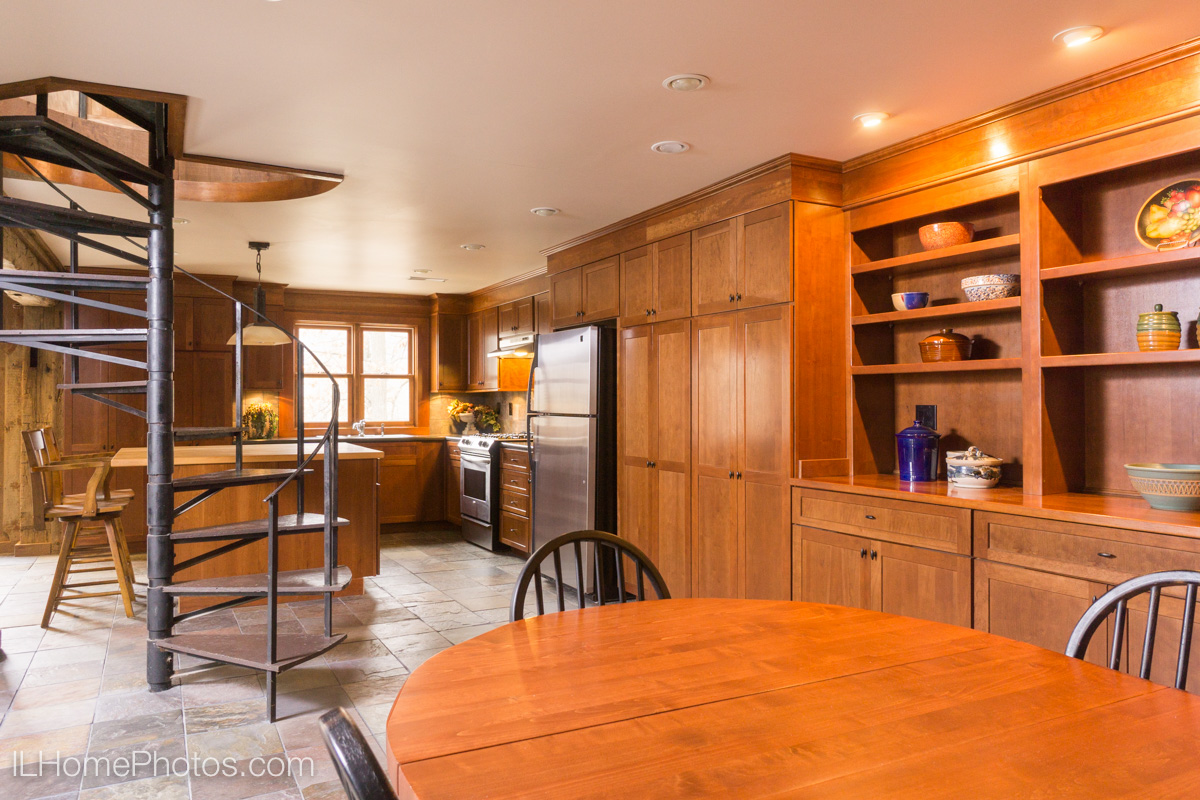 Interior kitchen and dining room photograph for real estate, Cuba, IL :: Illinois Home Photography by Michael Gowin, Lincoln, IL