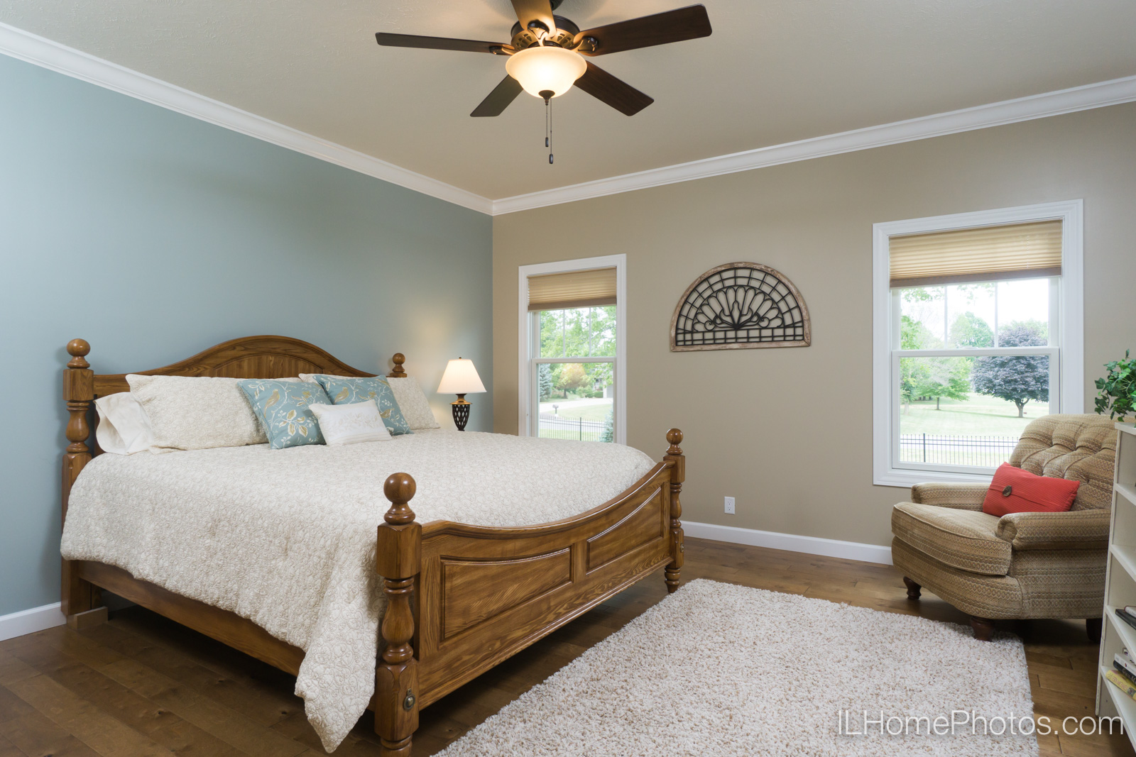 Interior master bedroom photograph for real estate in Springfield, IL :: Illinois Home Photography by Michael Gowin, Lincoln, IL