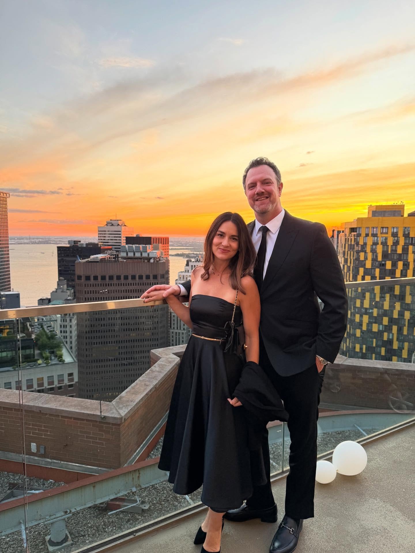 Got dressed up for a perfectly beautiful evening celebrating Alyssah and Jesse&rsquo;s engagement. Congrats you two 🤍 @alyssah_m