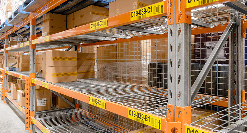 Colby heavy-duty shelving with mesh decks