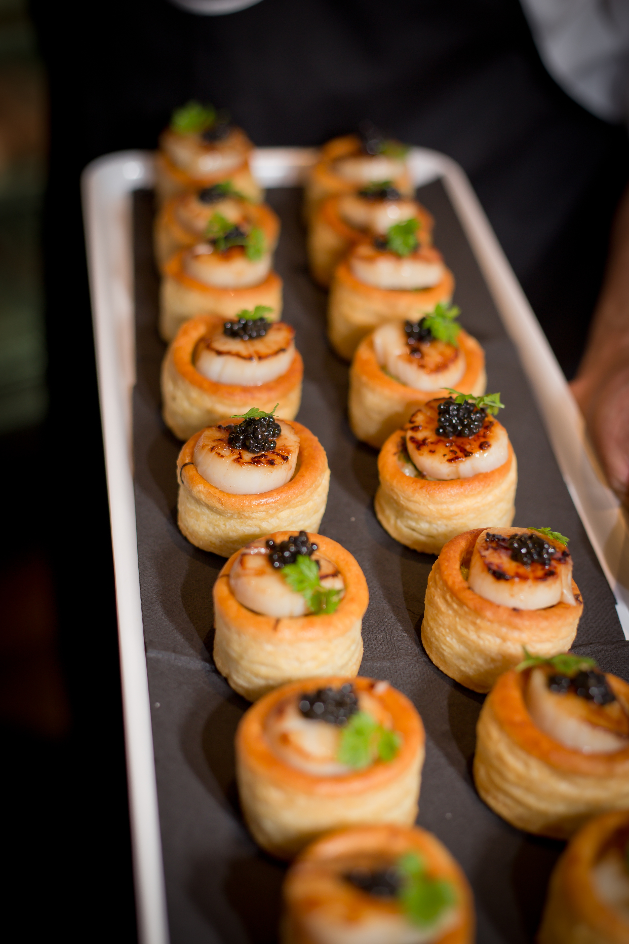 seared scallop vol au vent, beluga caviar