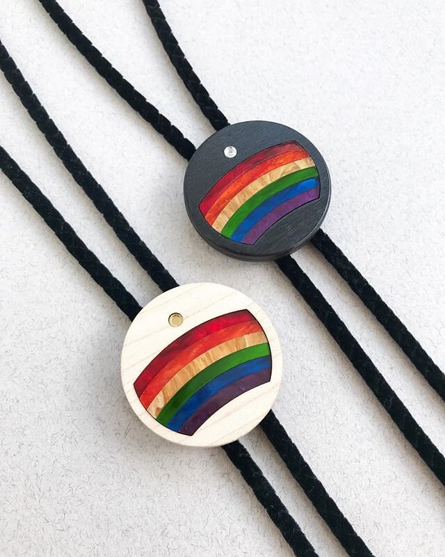 🌈 Rainbolos will be on the site at 2pm CST!⁣
⁣
19% of sales today will be donated to @bravespacealliance⁣ ✨
⁣
⁣
⁣
⁣
#pride2020 #pridemonth #rainbow🌈 #bolos #bolotie #boloties #boleros #pridefashion #supportsmallbusiness #supportartists #supporthand