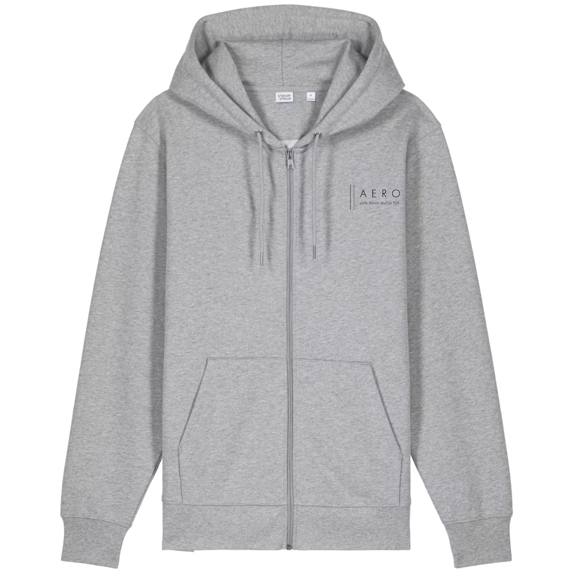 Relax UNISEX ZIP HOODIE FRONT - HEATHER GREY.png