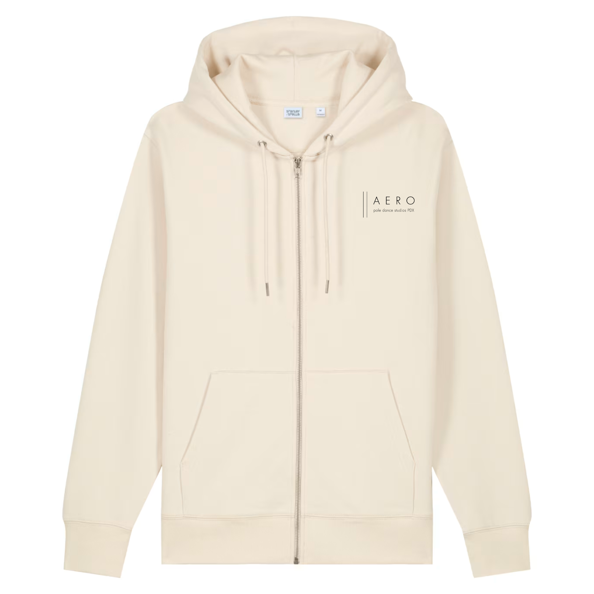 RELAX UNISEX ZIP HOODIE FRONT - NATURAL.png