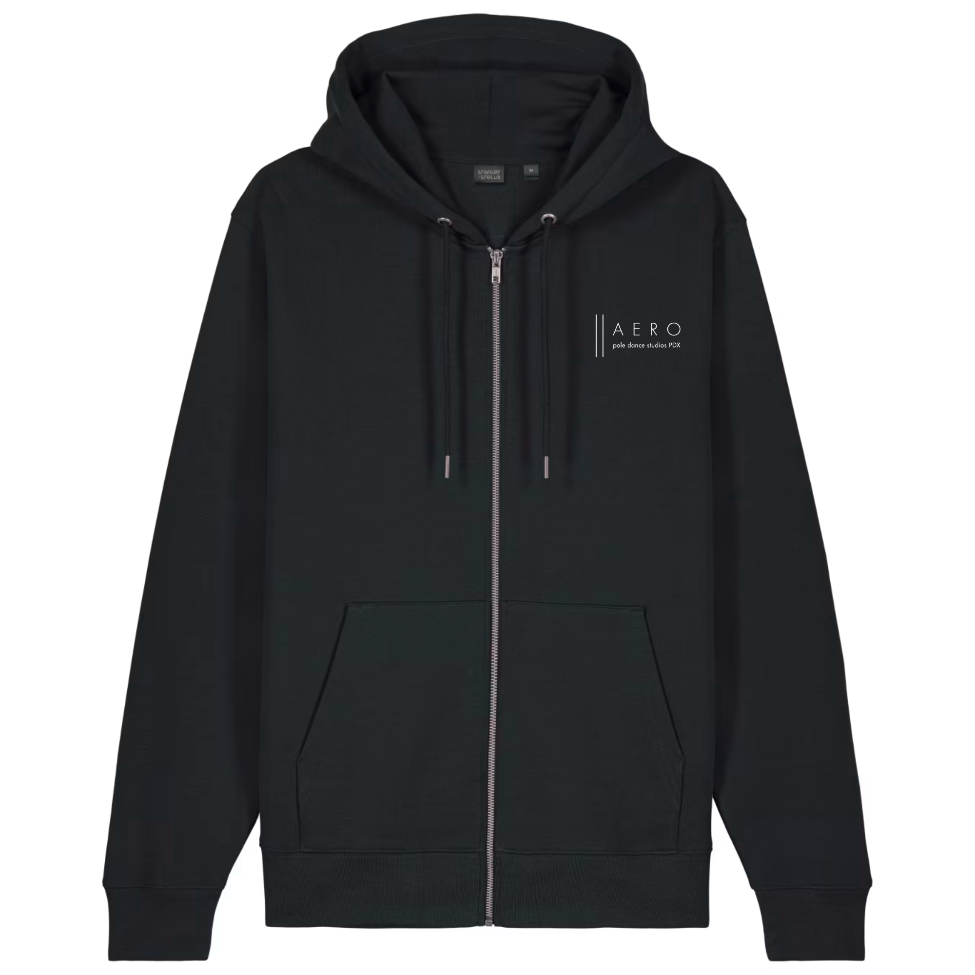 Relax UNISEX ZIP HOODIE FRONT - BLACK.png