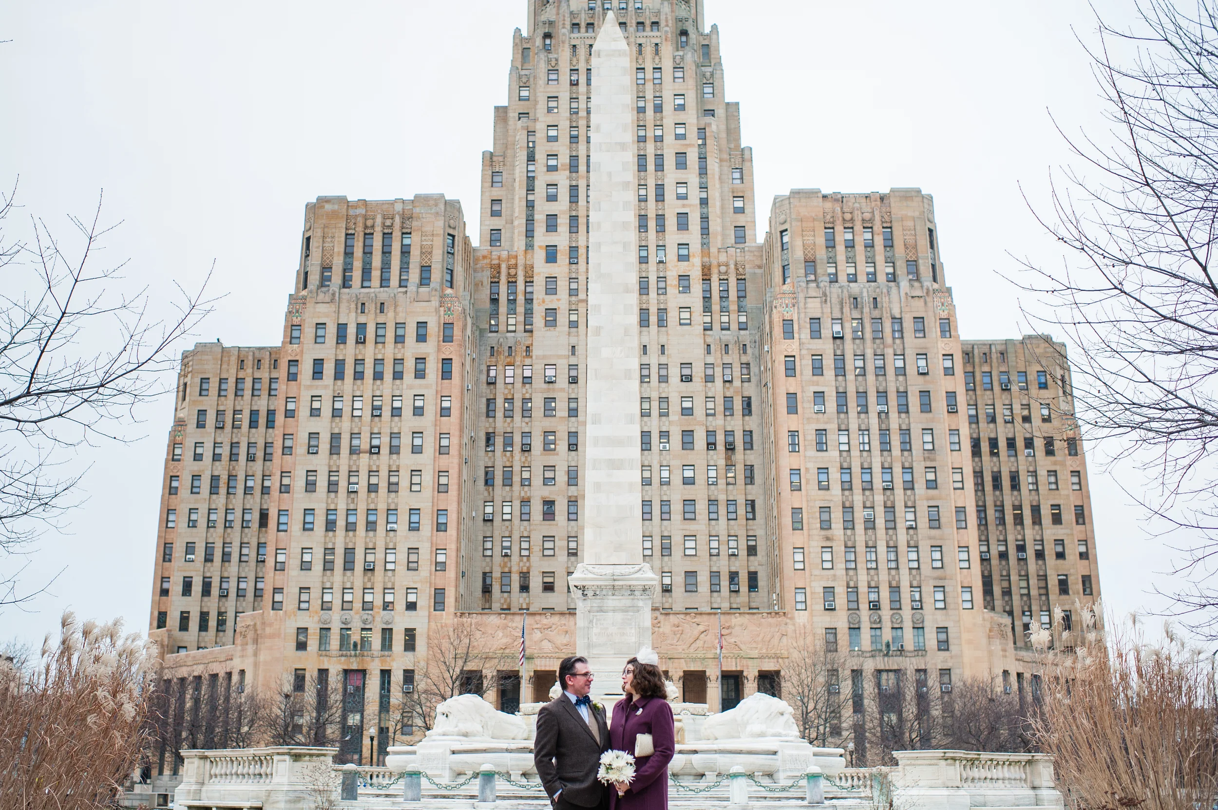 Erika + Jason | Intimate Buffalo City Hall Ceremony &amp; Hotel Lafayette Reception