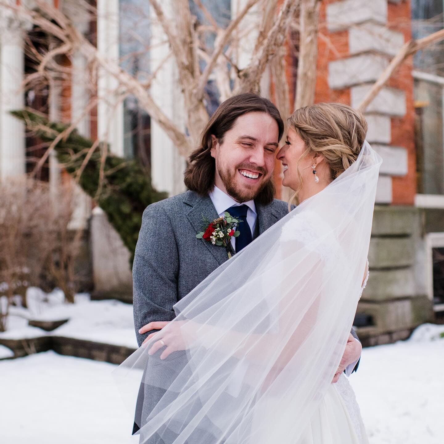 Still feeling all the feels for Holly &amp; Sam and their beautiful, intimate winter wedding day celebrated one year ago tomorrow! Wishing you the happiest anniversary!! ❤️
