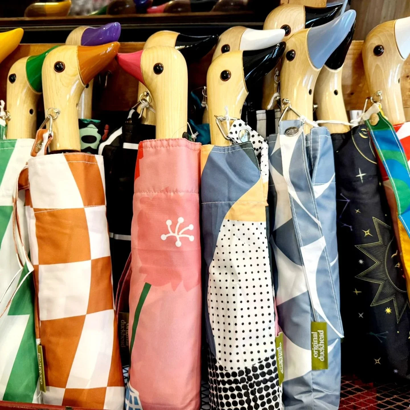 We have a gaggle of sustainable gifts in stock! These @originalduckhead umbrellas are made sustainably from recycled post-consumer products and are the perfect treat for yourself or someone special! 

#sustainability #recycling #gifts #tistheseason #