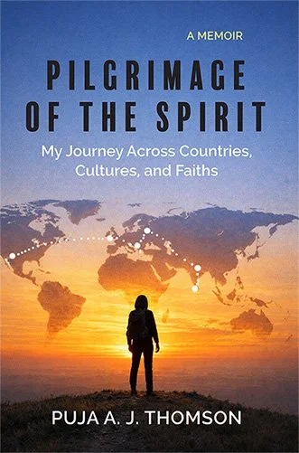 The front cover of Puja's memoir entitled Pilgrimage of the Spirit
