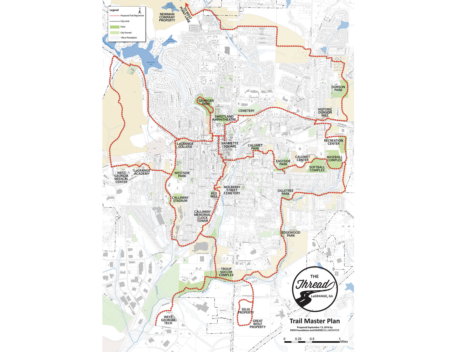  The Thread Trail master plan suggests 29 miles of greenway trails to reconnect the city on a human scale. 