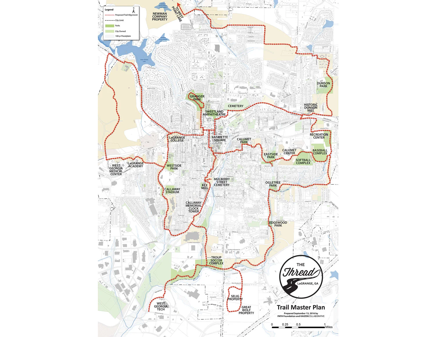 The Thread Trail master plan suggests 29 miles of greenway trails to reconnect the city on a human scale.