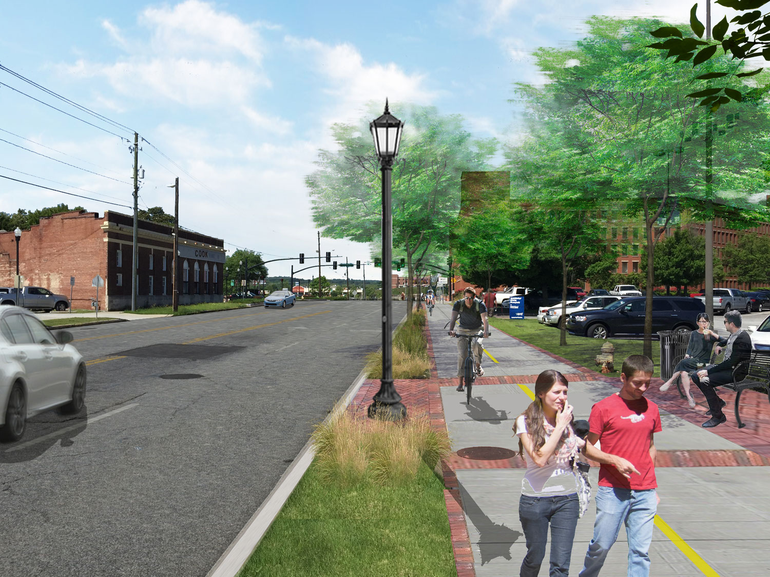  14th street side-path in rendering 