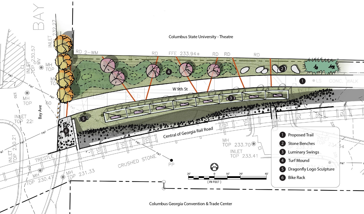  Conceptual plan of 9th street plaza 