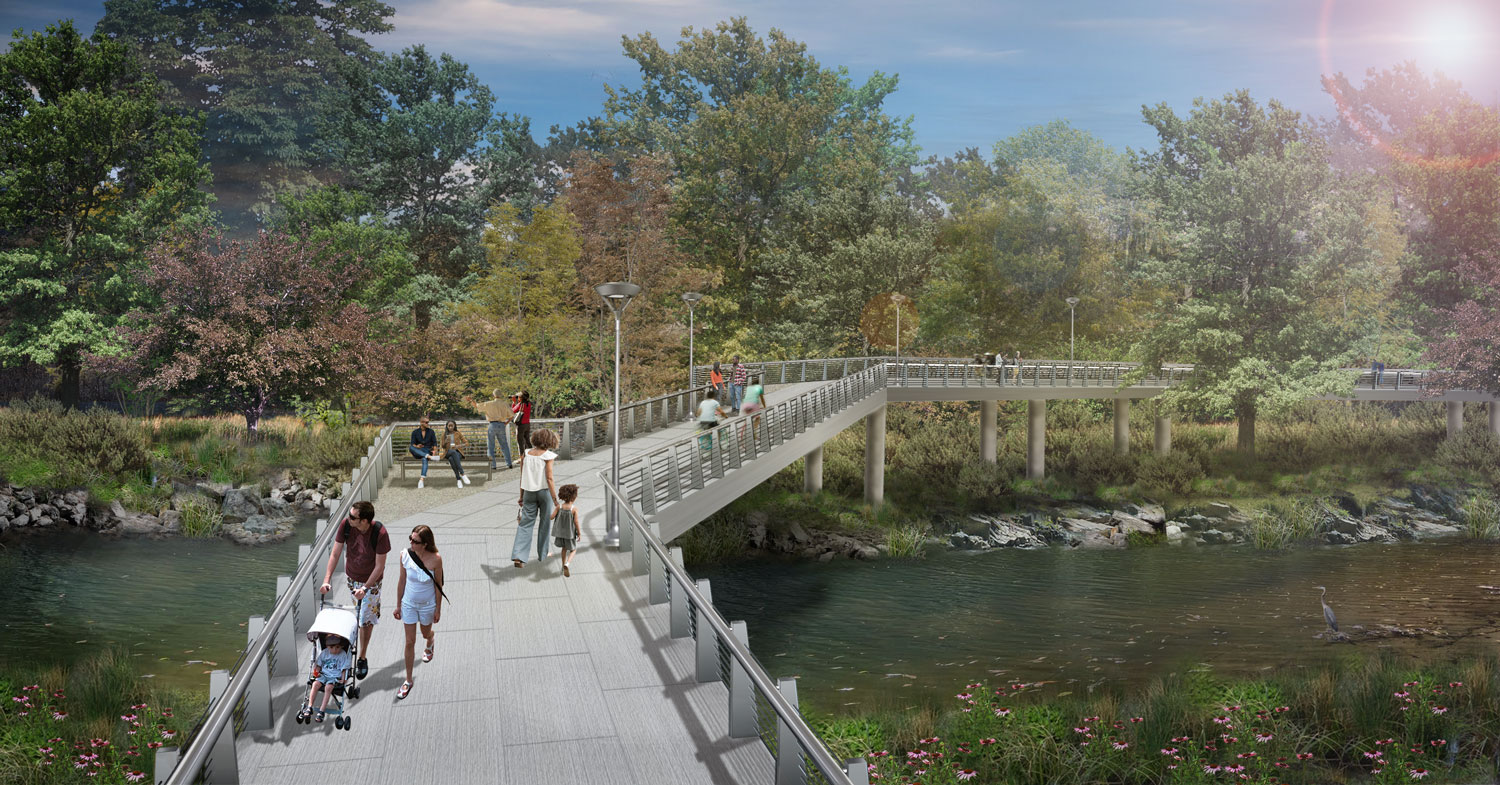   Rendering of the new bridge over Peachtree Creek  