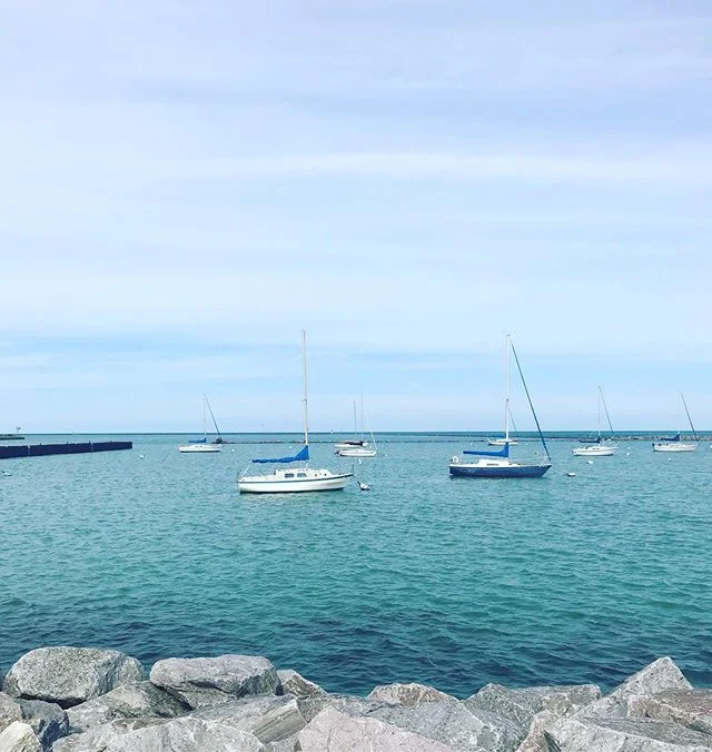 My new #lakemichigan view. A little rockier on this side. #milwaukee #wisconsin