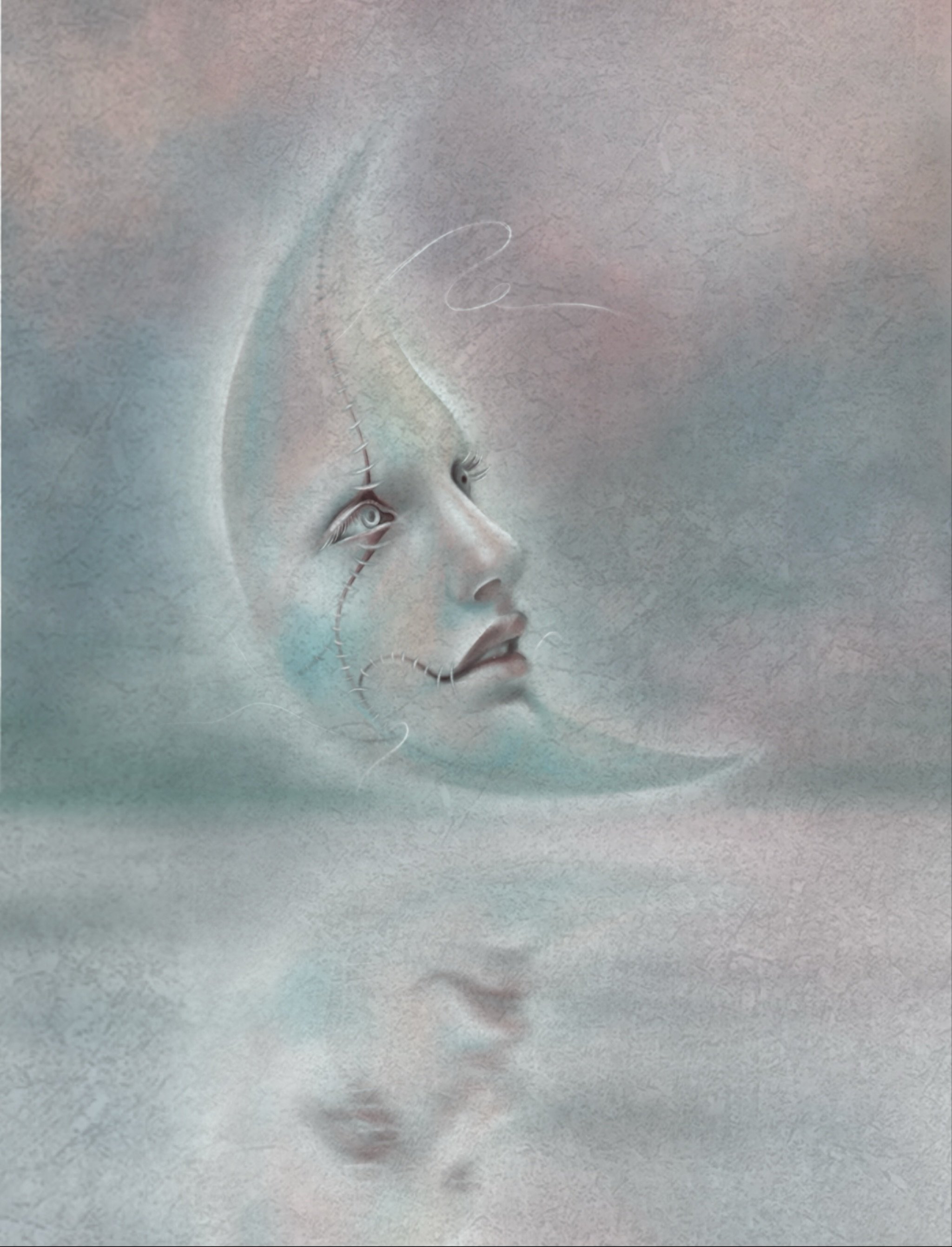 🌑Here is &lsquo;Tidal Torment&rsquo;, my illustration of a moon falling apart at the seams as she fights overwhelm&hellip;&hellip;..her 24/7 tide control job taking its toll.🌙

As bonfires and fireworks entertain us loud and proud this November, it