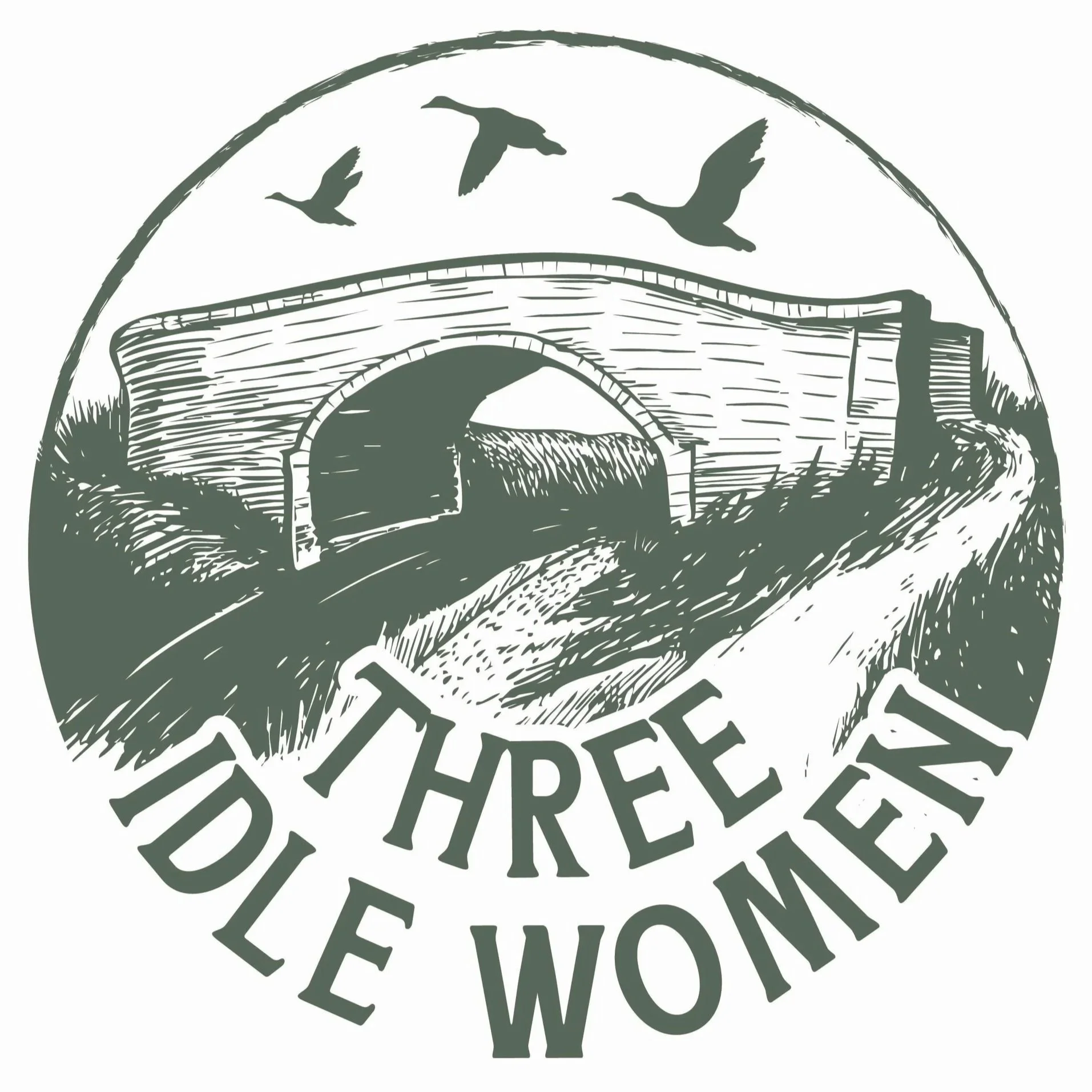 Three Idle Women Stamp Design
