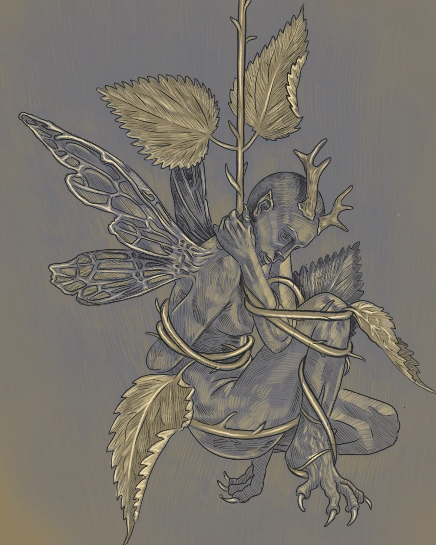 Concept sketchin&rsquo; - I love this part. Think &lsquo;flower fairies&rsquo; but dark&hellip;&hellip;&hellip;..which should I paint!?

#flowerfairies #darkfae #faerycore #plantlore #folkloreart