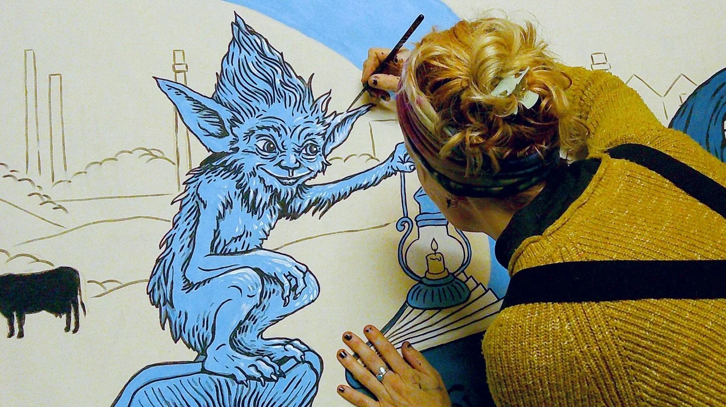 I&rsquo;ve been deep in the Crankie Karis Cave conjuring tiny creatures&hellip;&hellip;.quite literally away with the fairies. Here are some snippets. My happy place; knee deep in acrylic paint and feeling my way through fantastical folklore&hellip;&