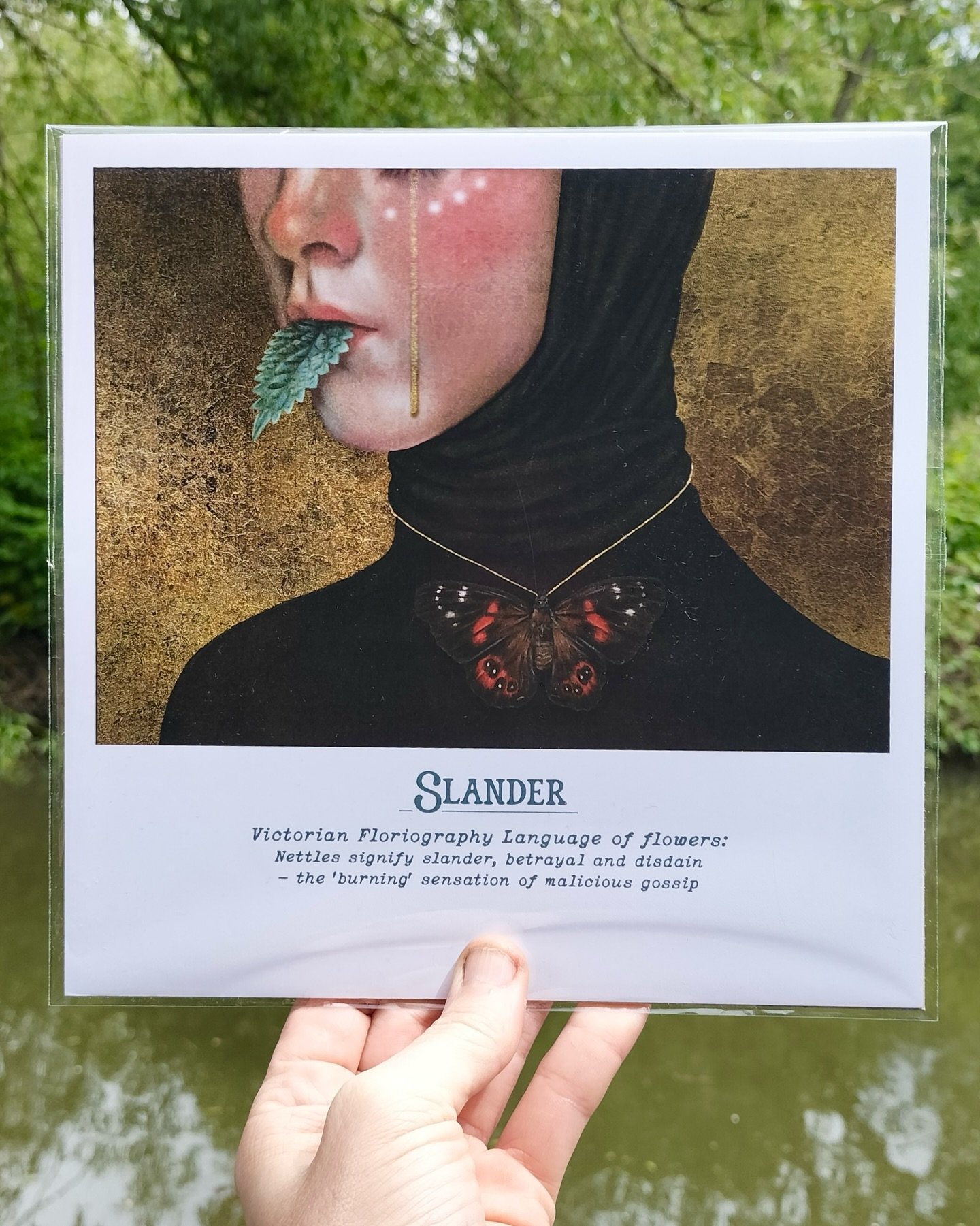 By far this has been the favoured print during @oxfordshireartweeks which is pretty sweet as Ishe was my chosen hero image and I plastered her peculiar eyeless face all over the towpath. But what&rsquo;s her story?

🗣️SLANDER 🗣️
In the Victorian fl