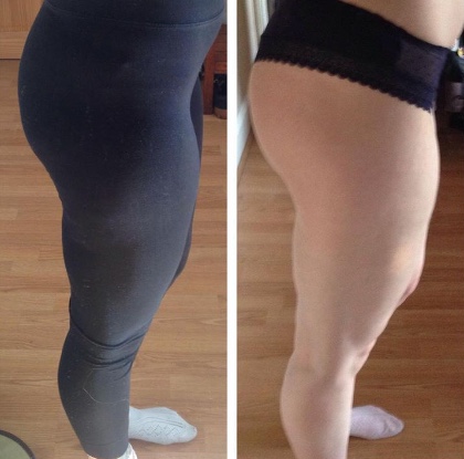 "Hi Katie! I've been doing your Build A Booty, at home. This is week 5 of my progress picture. I can definitely tell a difference. I'm a lot firmer on my legs and booty. As well as being stronger. Thanks for being awesome!"